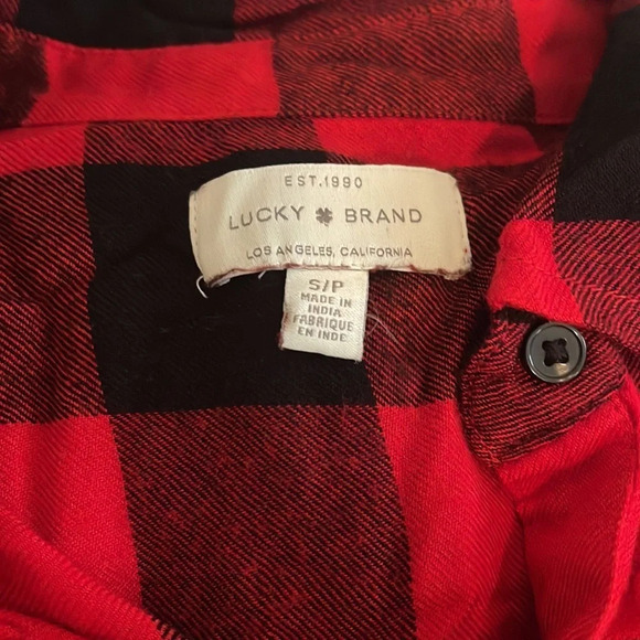 Women’s Lucky Brand Buffalo plaid flannel style top S - Picture 5 of 5